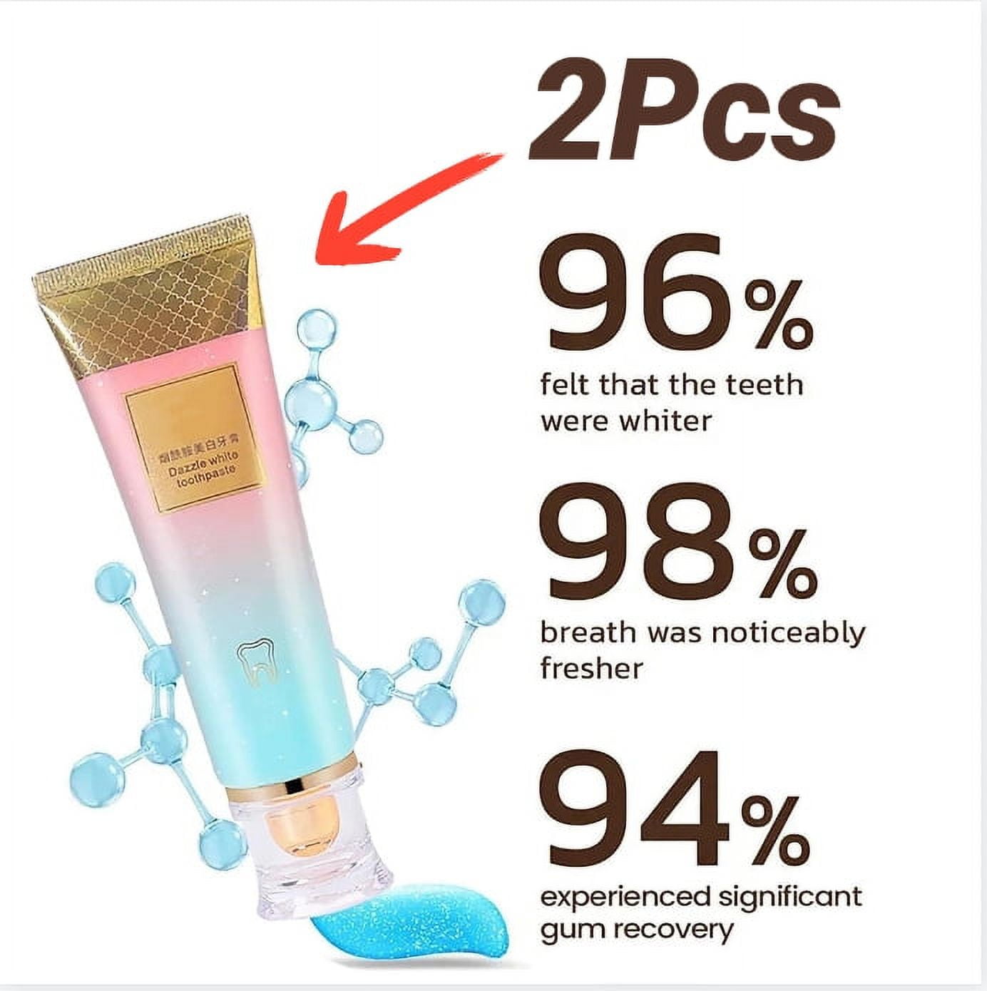 VXARARL 2pcs Niacinamide Toothpaste,Tripel Whitening Niacinamide