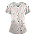 VXARARL Women's Scrubs Clearance Personalized Comfy Floral Graphic