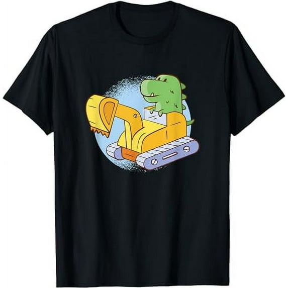 VXL Construction Truck Excavator Concrete Mixer Dinosaur T-Shirt