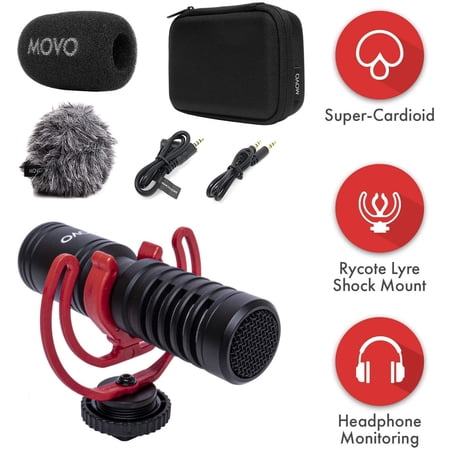 Movo 10pro Movo VXR10-PRO Supercardioid Shotgun Microphone for Cameras and Smartphones