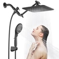 thumbnail image 1 of VXV 7-Setting Shower Head, 8” Rain Shower Head with Handheld Spray Combo, 11" Extension Arm Height Adjustable, High Pressure Shower Heads, Matte Black, 1 of 8