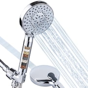 VXV Filtered Shower Head, 9 Modes High Pressure Shower Head with Handheld, with 71 Shower Hose & Adjustable Bracket Filter Shower Head, Remove Chlorine & Hard Water, Chrome