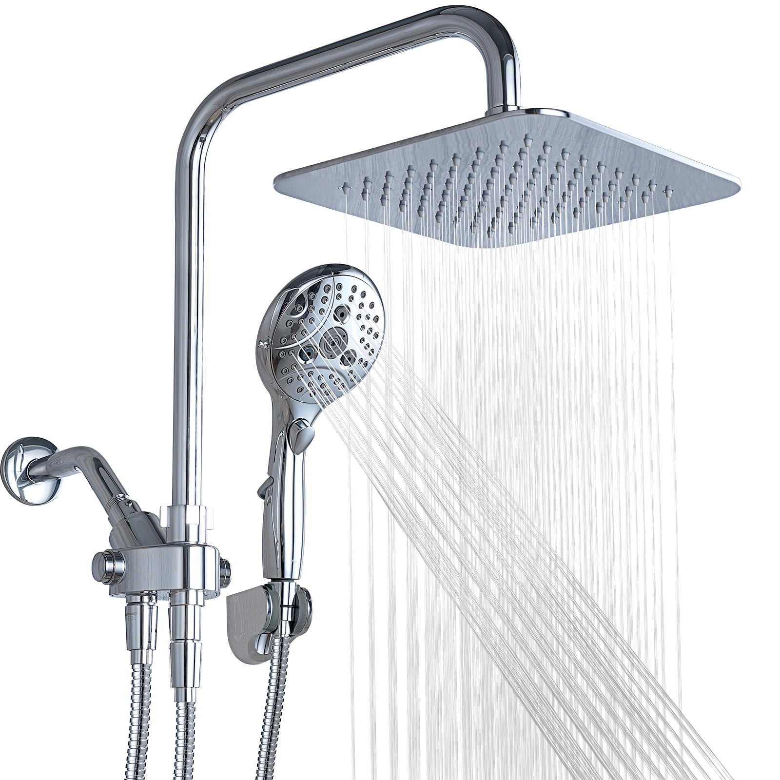 VXV Shower Head, 8'' High Pressure Rain Shower Heads, 7 Settings Shower