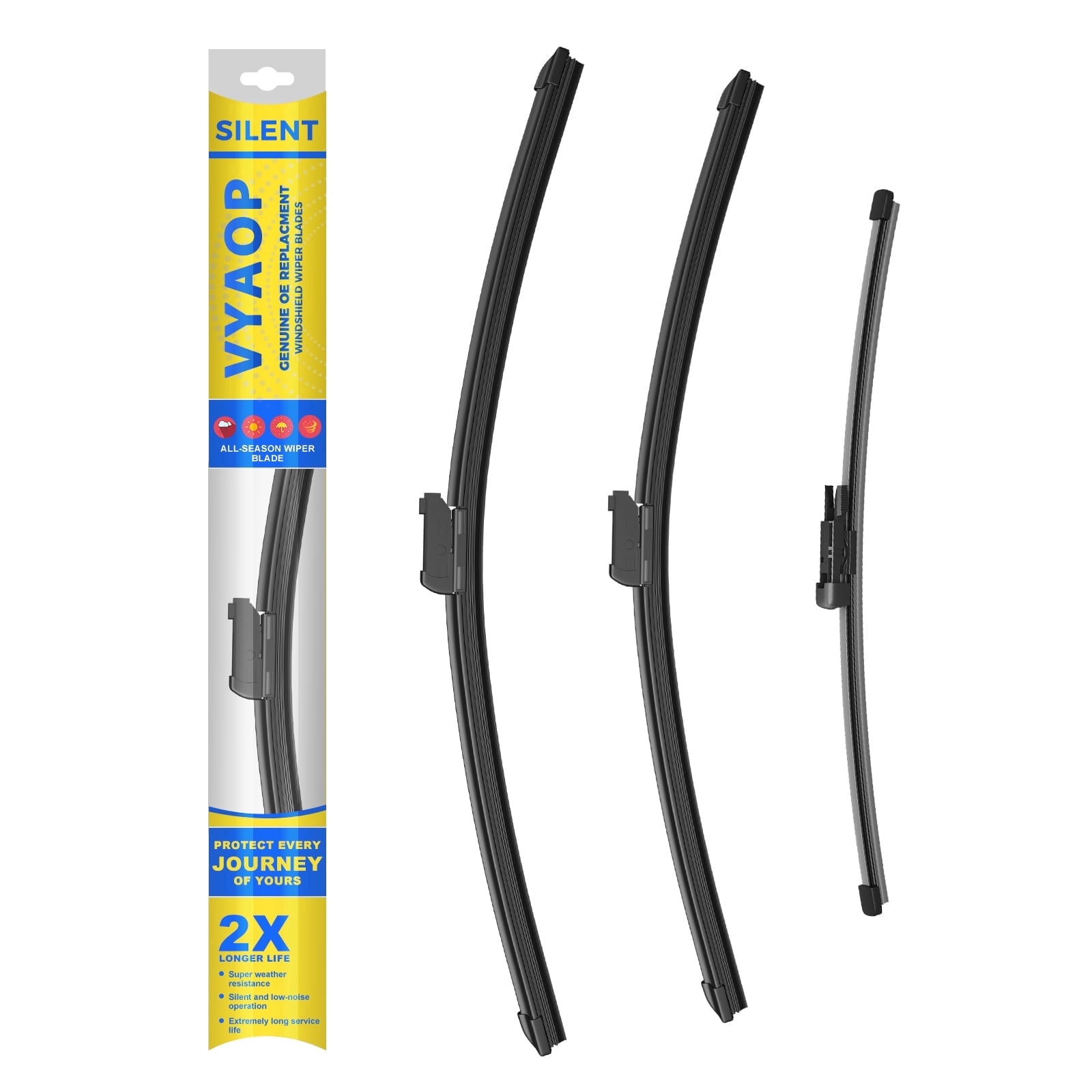 VYAOP Windshield Wipers Replacement for 2016-2023 Volvo XC90 OEM Quality All Season Wiper Blades 25" 20" 15" (3 Pack)