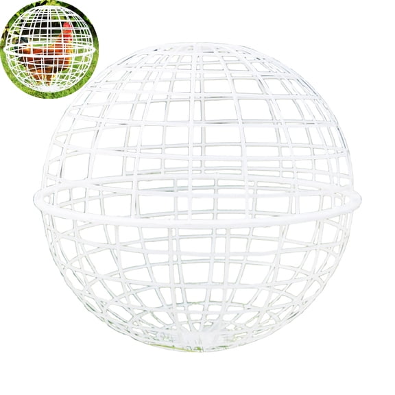 VYARDOZ Chicken Cage, 30cm Spherical Plastic Poultry Coop with Mesh and Large Door, Rollable Round Cage for Backyard Foraging and Walking