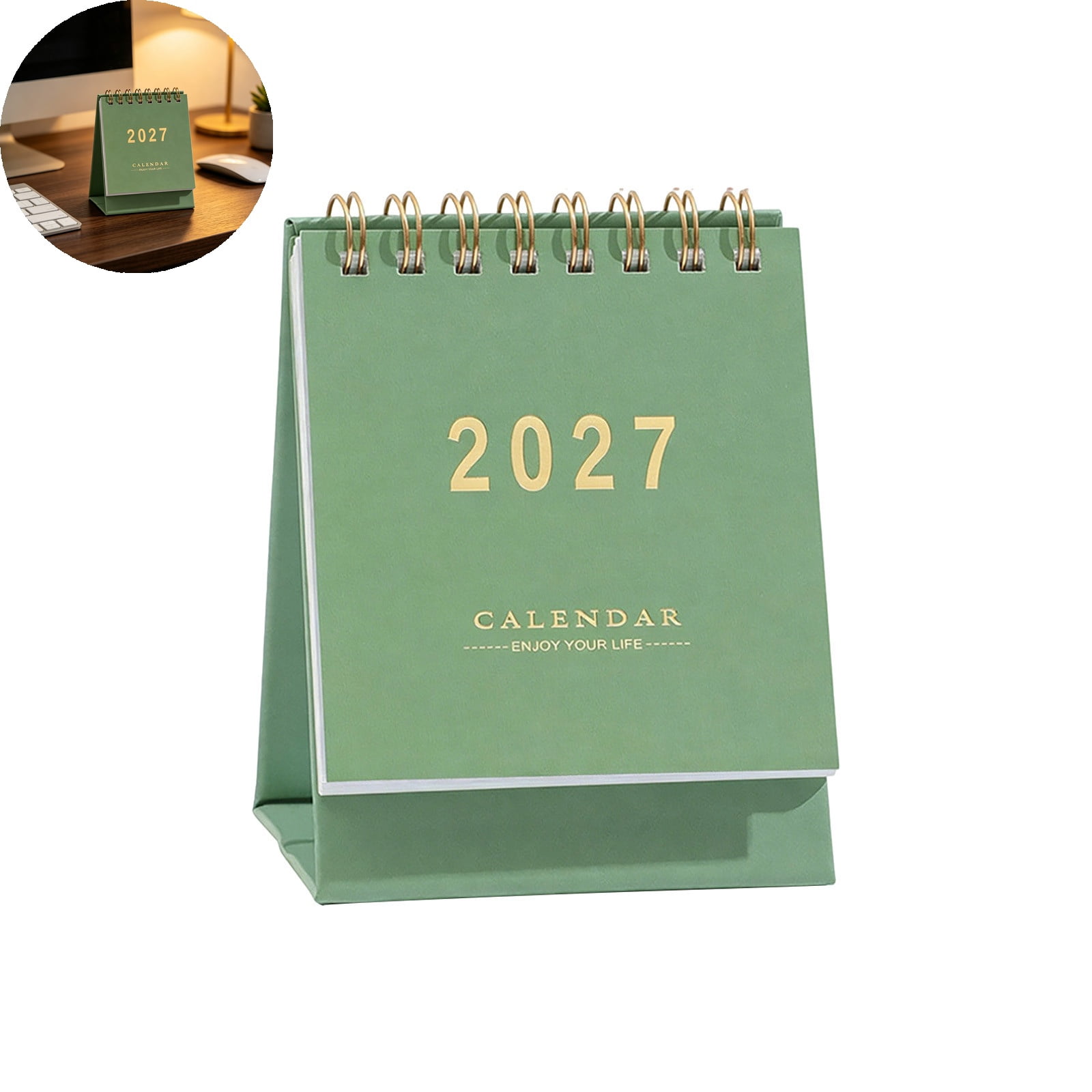 Small Calener Numbers VYARDOZ Desk Calendar, 2027 Small English Calendar with Foldable Stand ...