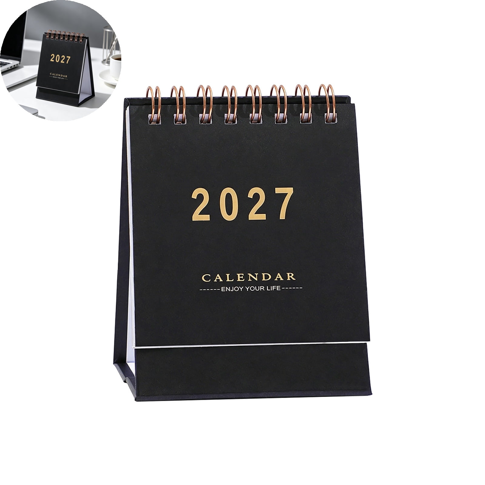 Small Calener Numbers VYARDOZ Desk Calendar, 2027 Small English Calendar with Foldable Stand ...
