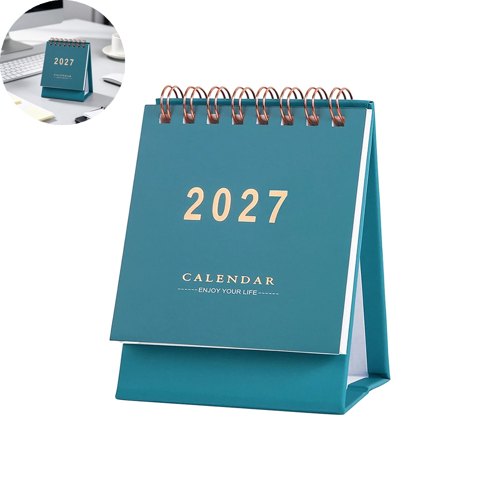 Small Calener Numbers VYARDOZ Desk Calendar, 2027 Small English Calendar with Foldable Stand ...