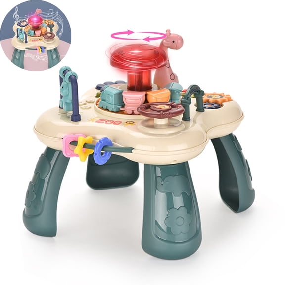 VYARDOZ Game Table, 18cm Multifunctional Toddler Activity Table with Music and Lights, Educational Toy for Early Learning and Christmas Gift