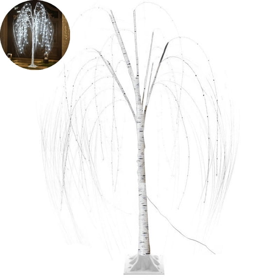 VYARDOZ Lighted Tree, Weeping Willow Tree with 180 LED Lights, Artificial Light-Up Tree with Remote and Ground Stakes, Decor for Christmas Wedding Party Bedroom Garden