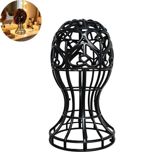 VYARDOZ Wig Stand, Plastic Mannequin Head Support, 18.5 by 30 cm Three-in-One Holder for Storage, Drying and Display in Salons