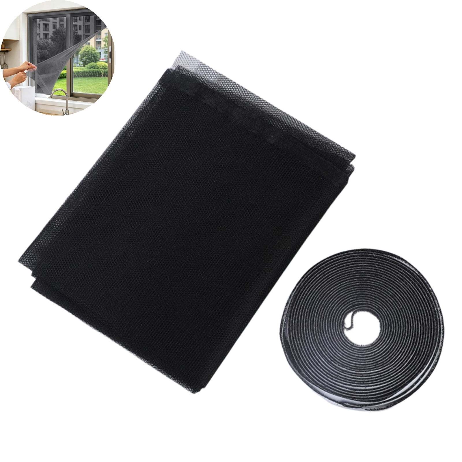 VYARDOZ Window Screen, 150x130cm Self Adhesive Mesh Net with Hook and ...