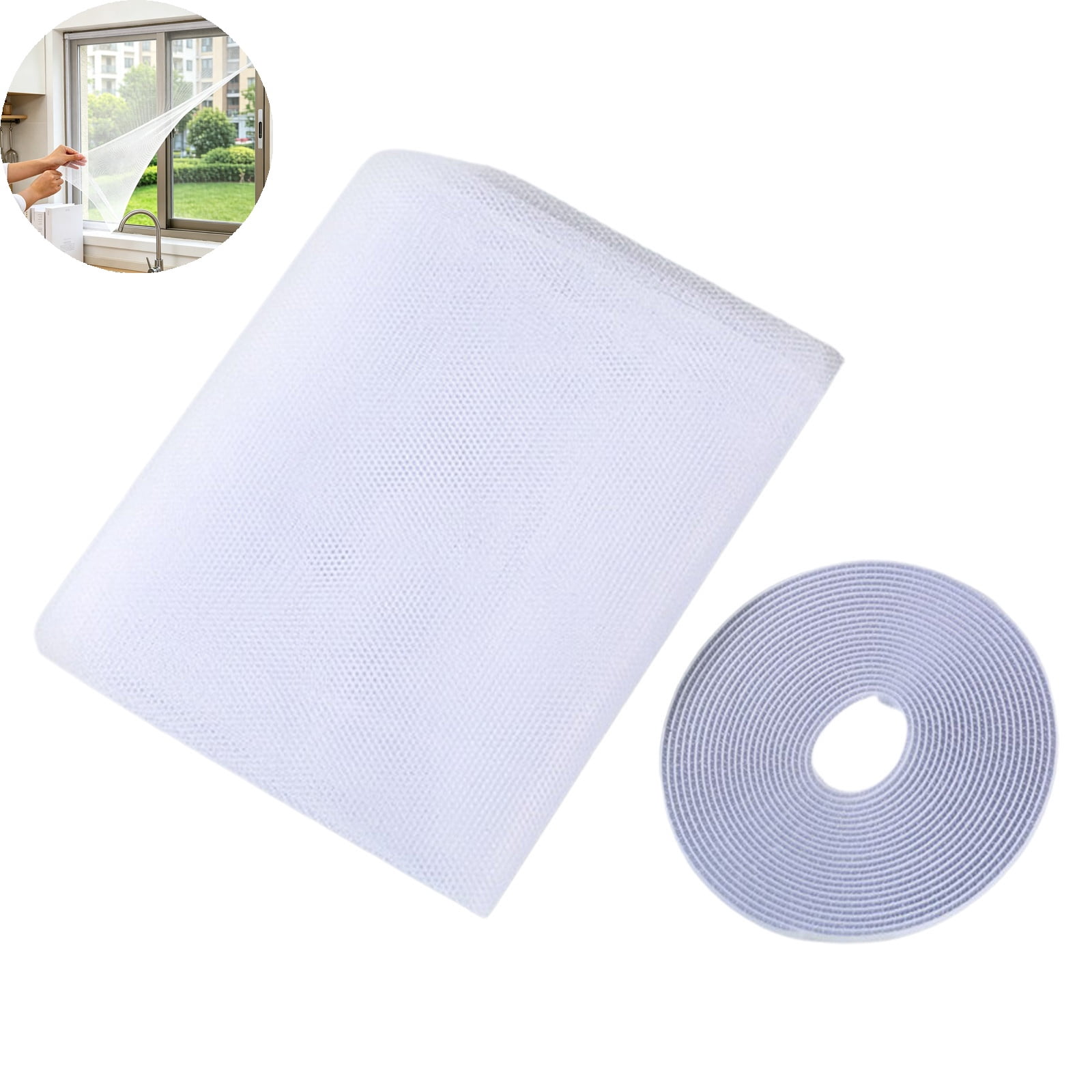 VYARDOZ Window Screen, 150x130cm Self Adhesive Mesh Net with Hook and ...