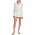 thumbnail image 1 of VYB womens  Dylan Boyfriend Cover-Up Shirt, l, White, 1 of 3