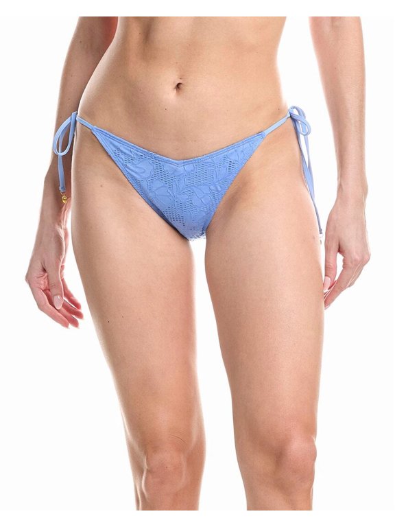 womens Ryan High Leg Micro Tie Swim Bottom, XL, Blue