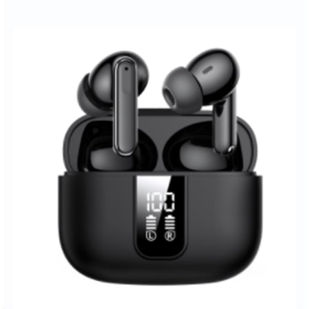 VYBZ PRO True Wireless Bluetooth In-Ear Headphones with ANC and LED Charging Case - BLACK