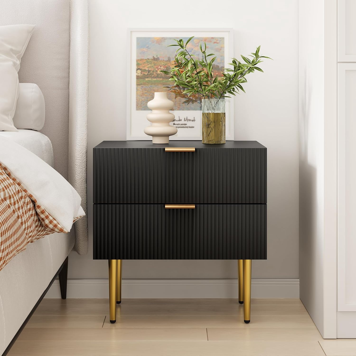 Nightstand With Metal Legs