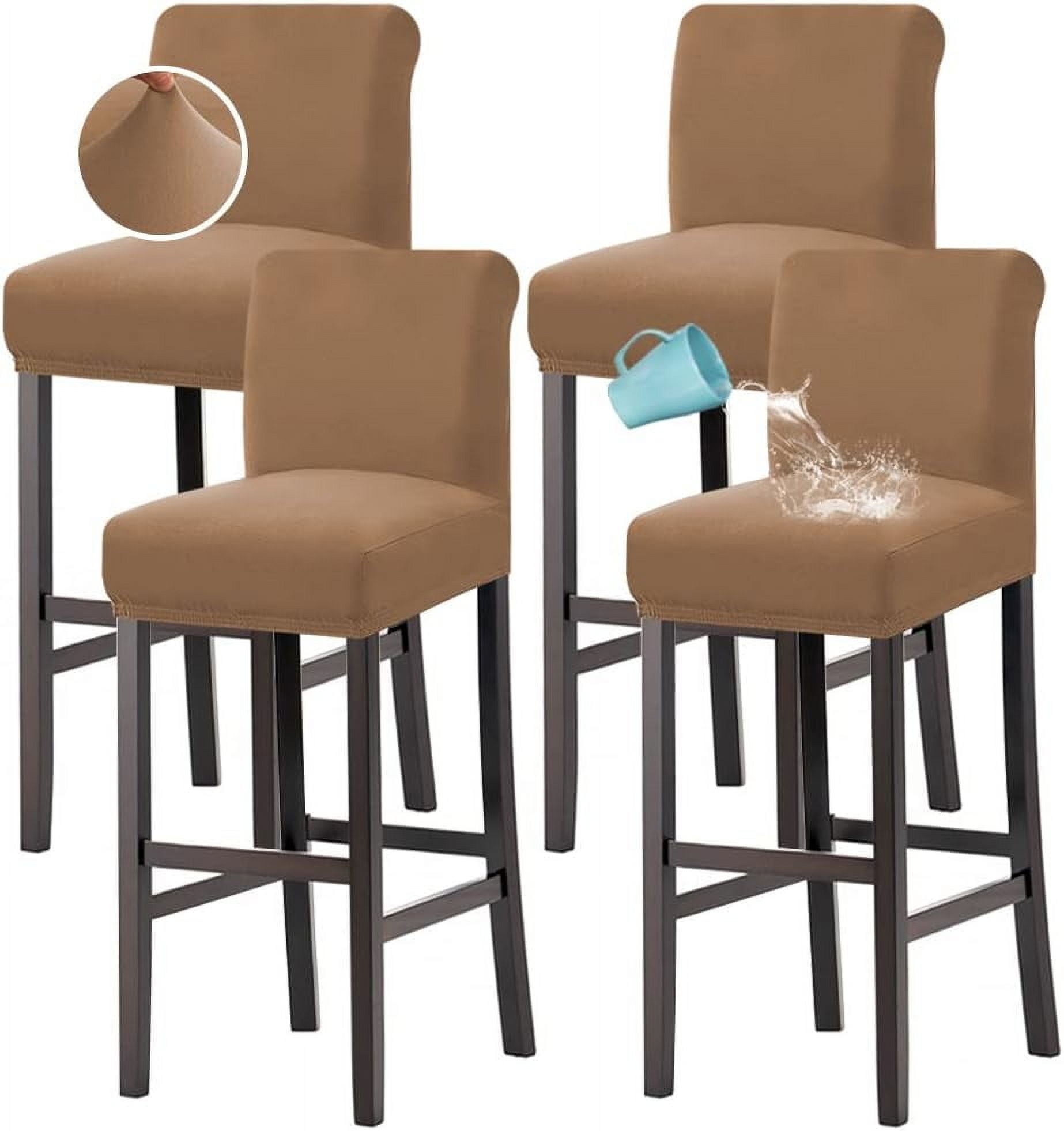 VYIHBO 100% Waterproof Bar Stool Cover Stretch Counter Stool Pub Chair ...
