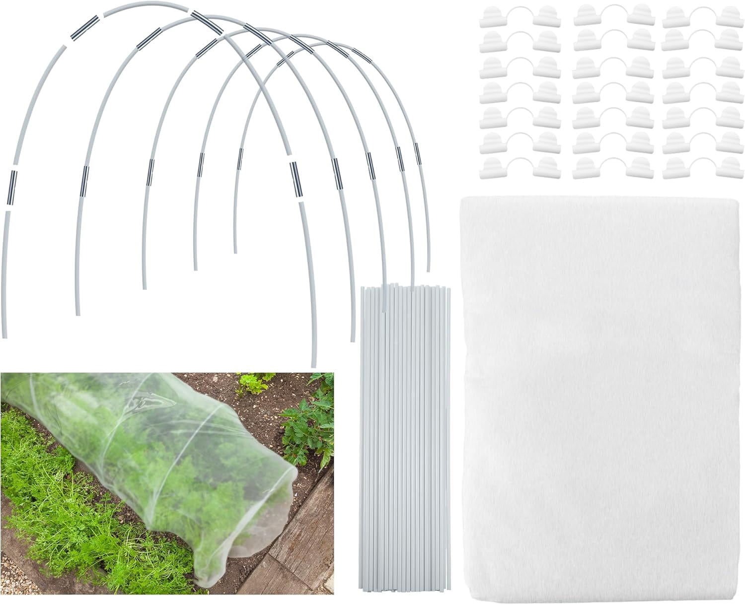 Hoops For Inclosures VYIHBO 111 Pcs Greenhouse Hoops for Raised Beds DIY Grow Tunnel ...