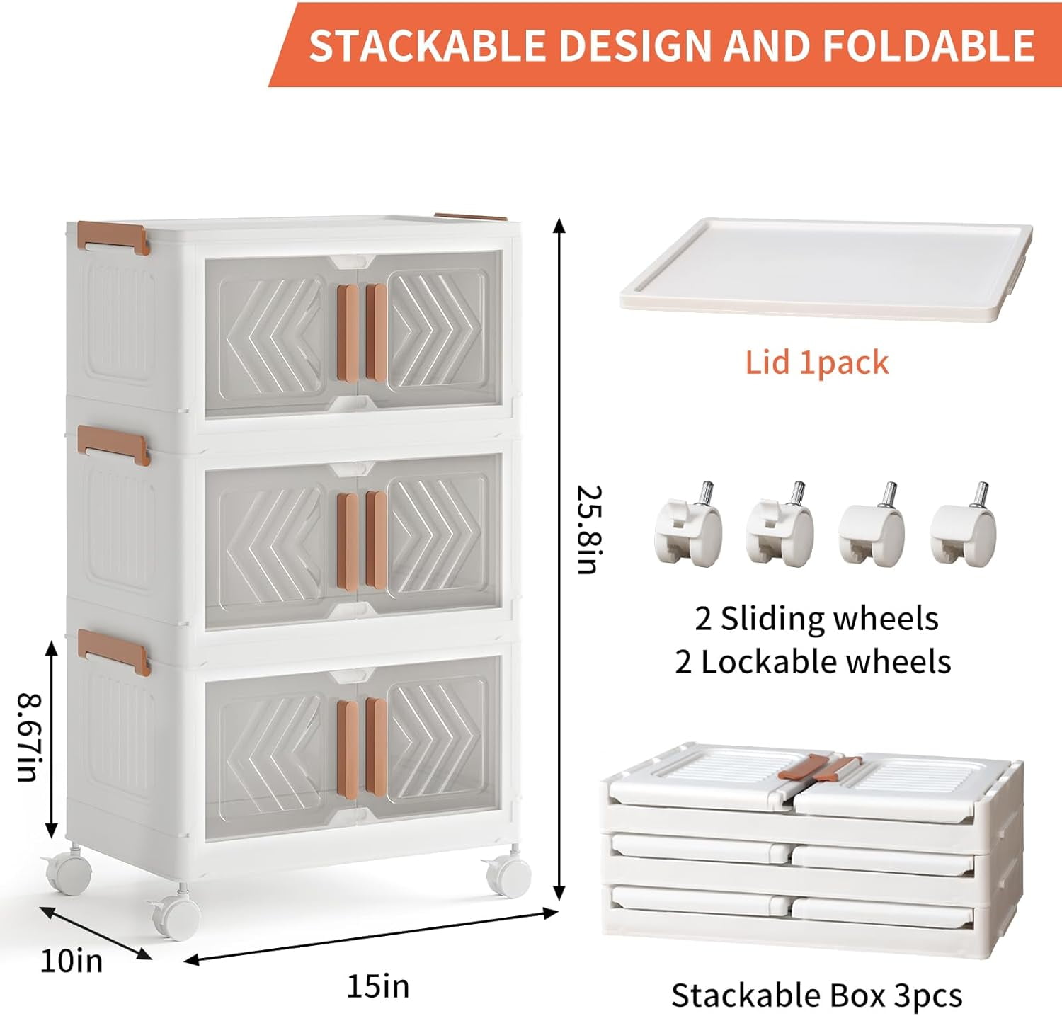 VYIHBO 44QT Stackable Storage Bins with Lid Closet Organizers and ...