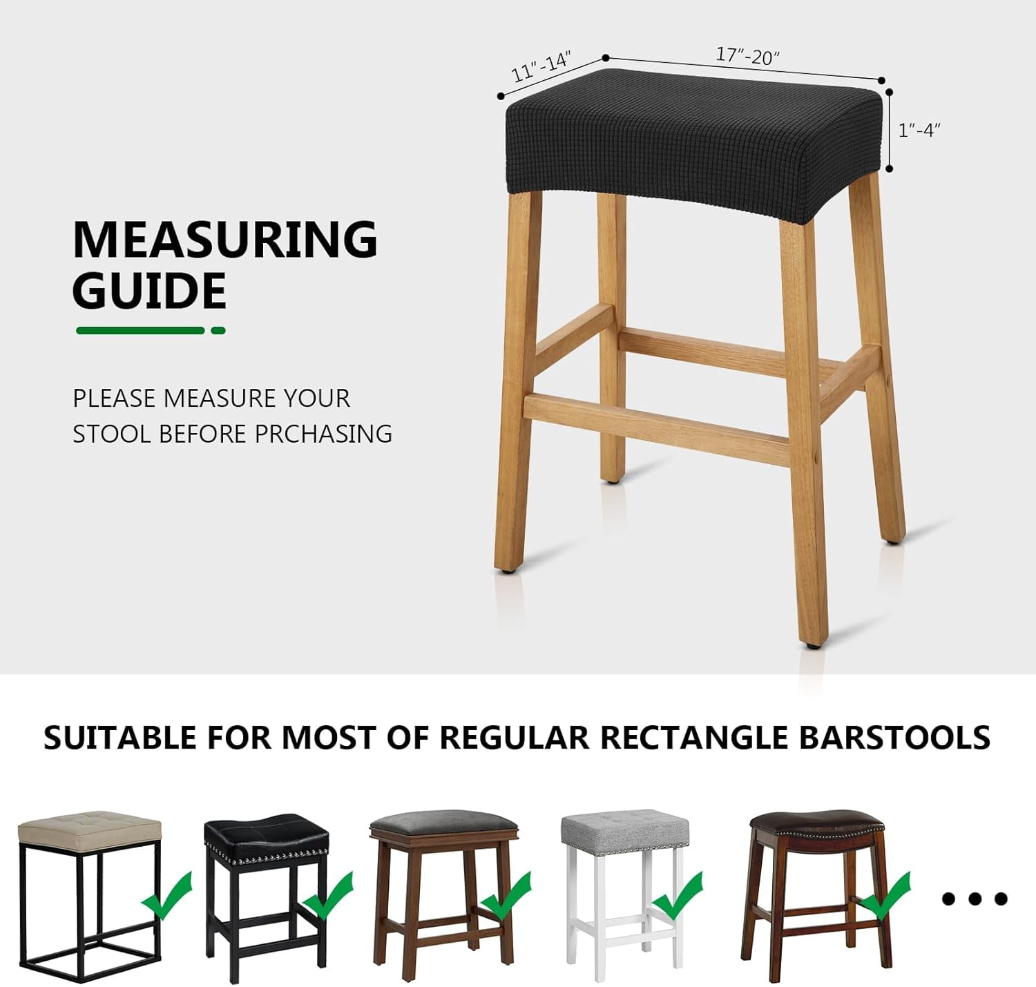 VYIHBO HIPOTY Stool Rectangle Stretch Waterproof Saddle Seat Cover ...