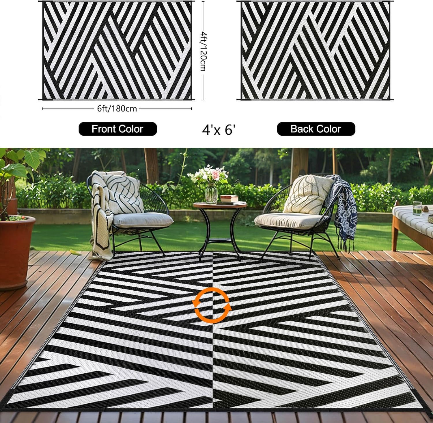 Straw Outside Rug VYIHBO Outdoor Plastic Straw Rug - 6'x9' Outdoor Camping Rug Waterproof ...