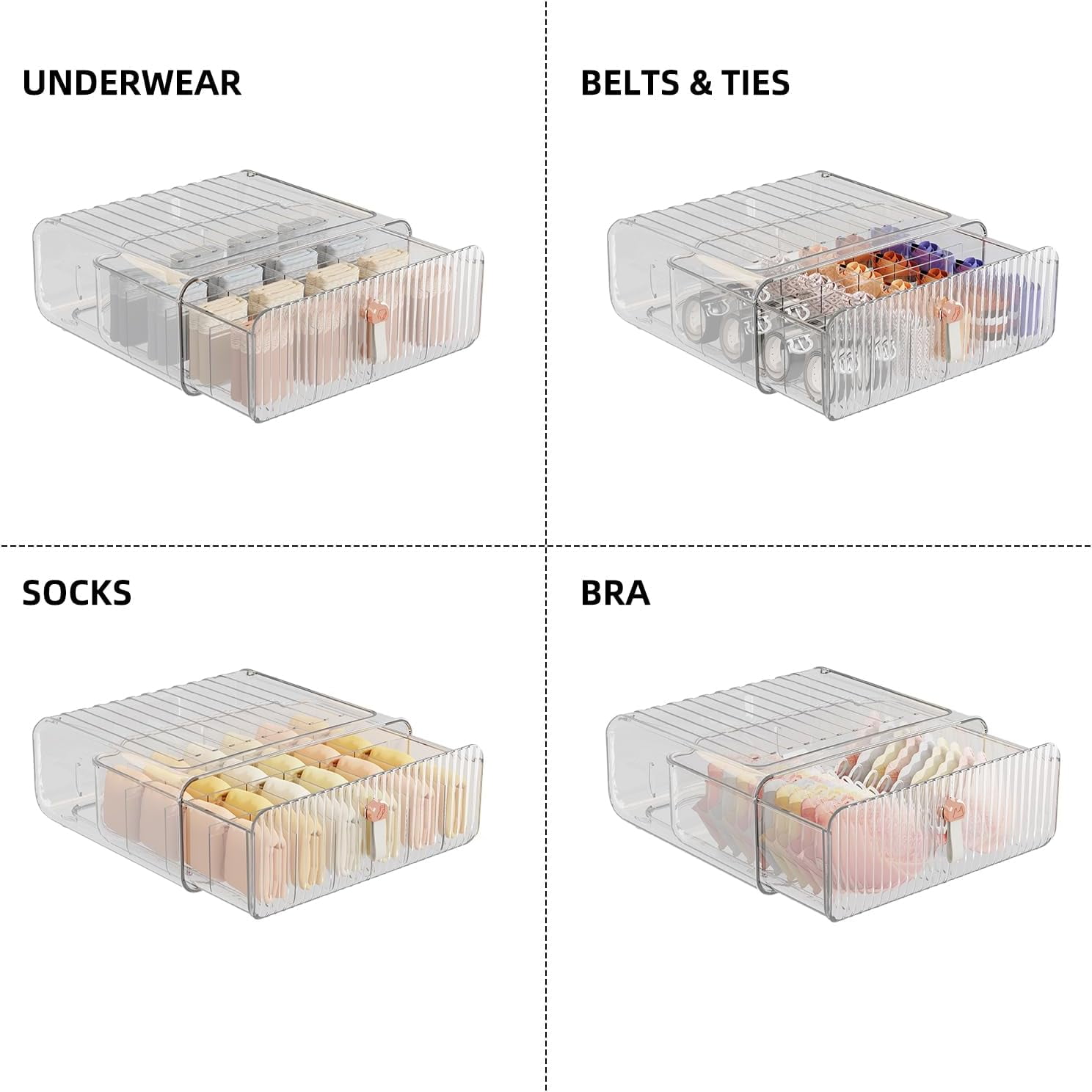 Stackable Bra Storage Solution VYIHBO Underwear Drawer Organizer Stackable Bra Organizer for Closet 1 ...
