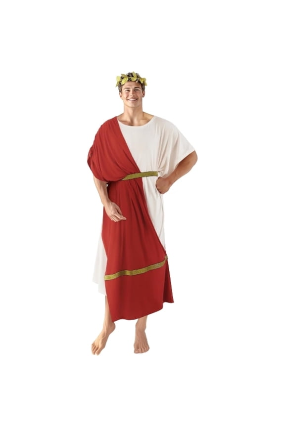 Adult Greek Toga God Costume, White Roman Deluxe Halloween Cosplay Ancient Robe