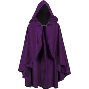 Hooded Renaissance Cloak for Men Women Adult Halloween Medieval Victorian Velvet Cape