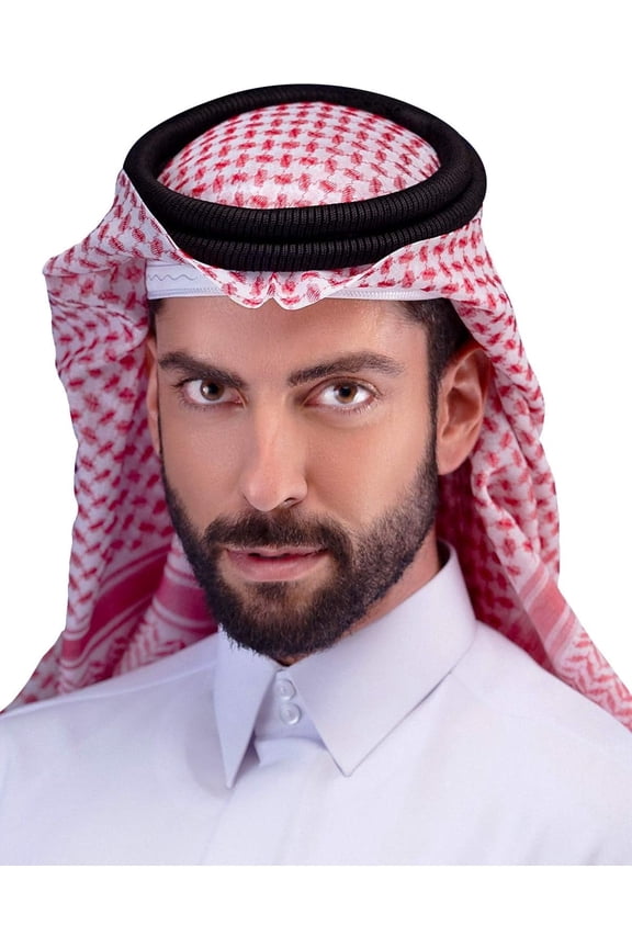 Keffiyeh Arab Head Scarf for Men Sheikh Muslim Turban Saudi Dubai Headwear