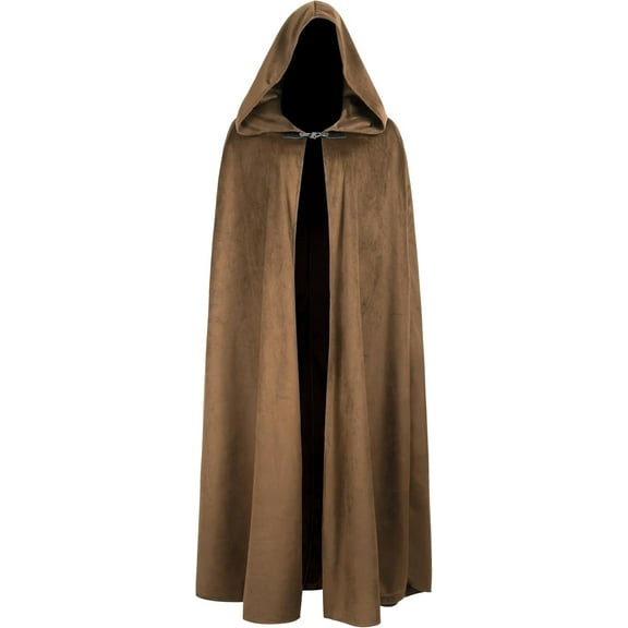 VZQI Medieval Cloak with Hood Renaissance Cape for Men and Women Costume
