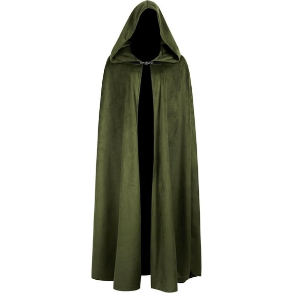 VZQI Medieval Cloak with Hood Renaissance Cape for Men and Women Costume