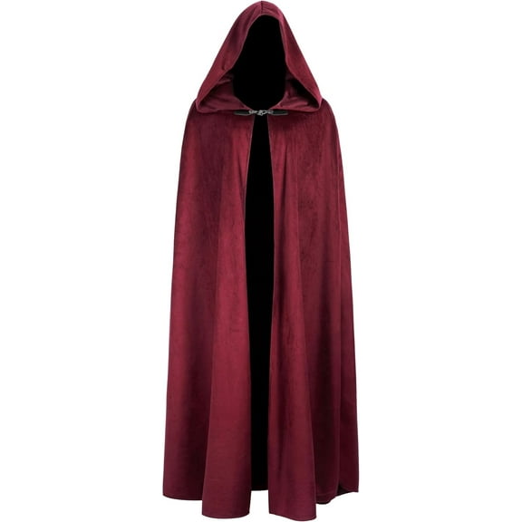 VZQI Medieval Cloak with Hood Renaissance Cape for Men and Women Costume