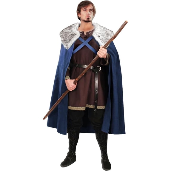 VZQI Renaissance Cloak with Hood Witch Hooded Cape Medieval Costume