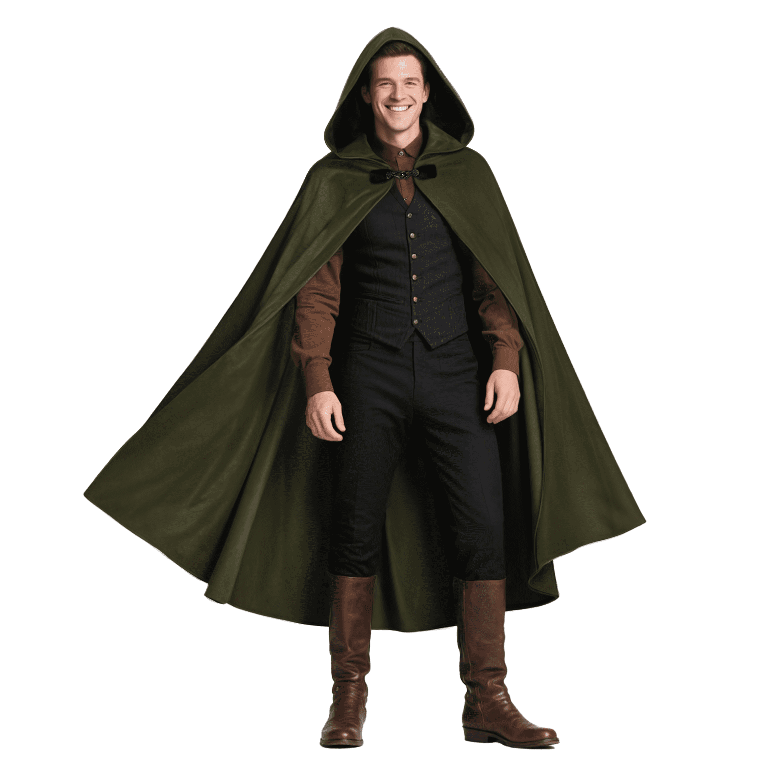 VZQI Renaissance Hooded Cloak Costume Medieval Cosplay Wizard Witch Cape