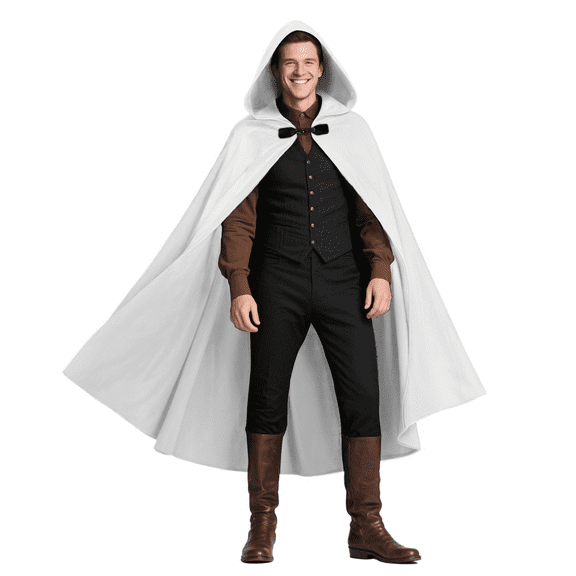 VZQI Renaissance Hooded Cloak Costume Medieval Cosplay Wizard Witch Cape