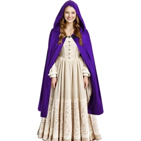 VZQI Renaissance Hooded Cloak Hobbit Halloween Medieval Costume Adult Cosplay Short Cape for Men and Women