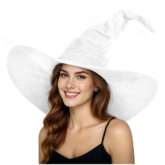 VZQI Women's Witch Hat Adult Ruched for Halloween Costume Accessories