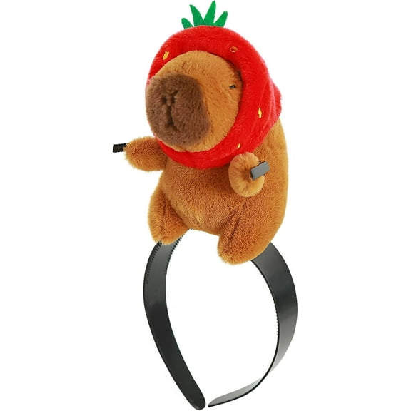 VZQI Women's Funny Capybara Headband Cartoon Animal Plush Hairpin Headwear Accessories