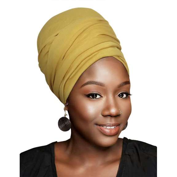 VZQIPre-Tied African Head Wrap - Soft, Breathable Turban Headwrap Scarf for Women, Fashionable Head Wrap Turbans for Daily, Work, and Special Occasions, Comfortable Hair Wraps