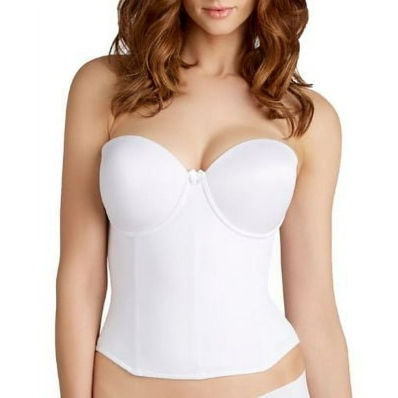 Va Bien Woman's White Low Back Strapless Bustier. Size 34E