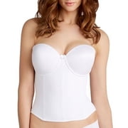 Va Bien Womans White Low Back Strapless Bustier. Size 34E