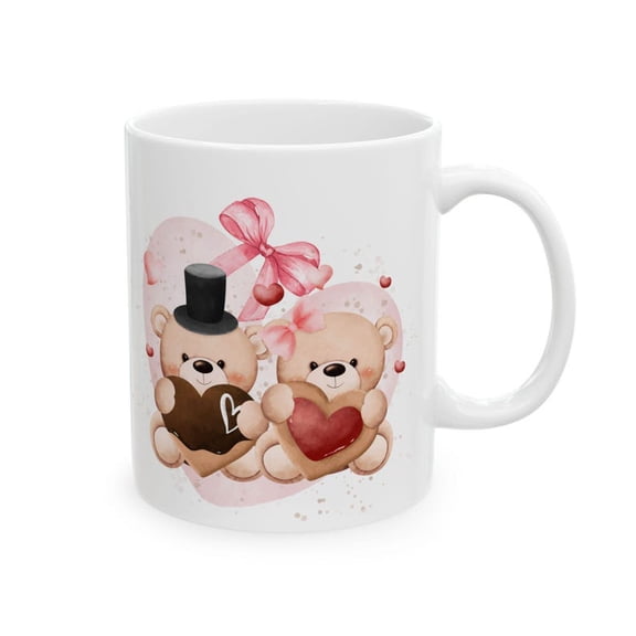 VaL1entine Teddy Bear Mug Hearhocolate Coffee Cup