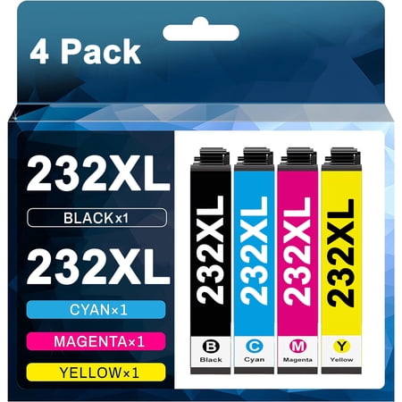 Vaaalo 232XL Ink Cartridges Printer Cartridges for Epson WF-2930/WF-2950/XP-4200, 4 Count, 4 Pack