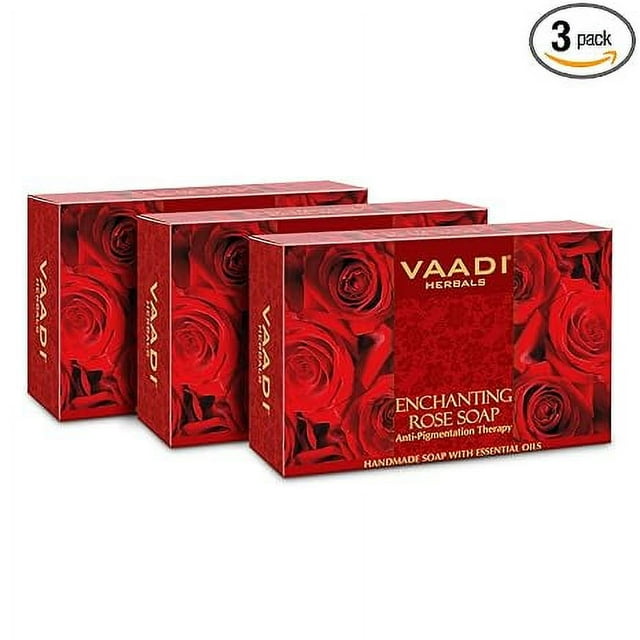 Vaadi Herbals Enchanting Rose Soap with Mulberry Extract, 75gx3