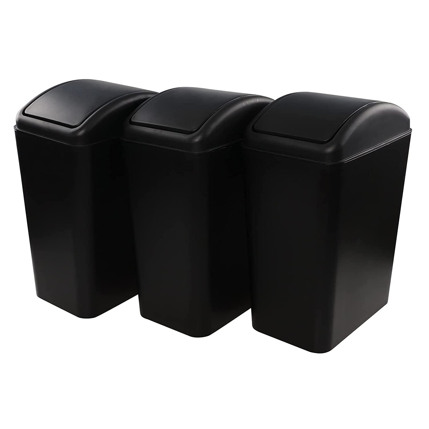 Vababa 3Pack 4.5 Gallon Plastic SwingTop Garbage Can, Trash Can with