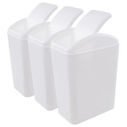 Vababa 4.5 Gallon Plastic Trash Can with Swing Lid, Swing-Top Garbage Can, 3-Pack, White