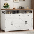 thumbnail image 1 of Vabches 51'' Large Sideboard Buffet Cabinet, Farmhouse Kitchen Buffet Cabinet with Charging Station, Storage Drawers and Adjustable Shelf, Wood Coffee Bar Cabinet for Living Room, 1 of 9