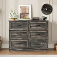thumbnail image 1 of Vabches 6 Drawers Dresser with Charging Station for Bedroom, Wood Chest of Drawers,Dark Brown, 1 of 14