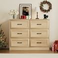 thumbnail image 1 of Vabches 6 Drawers Dresser with Charging Station for Bedroom, Wood Chest of Drawers, Farmhouse,Oak, 1 of 11